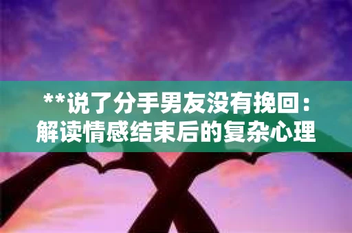 **说了分手男友没有挽回：解读情感结束后的复杂心理与现实**