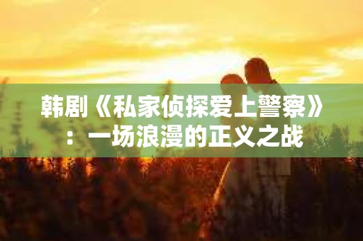 韩剧《私家侦探爱上警察》：一场浪漫的正义之战