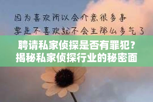 聘请私家侦探是否有罪犯？揭秘私家侦探行业的秘密面纱